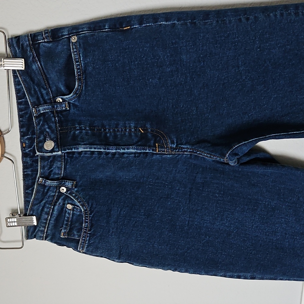 H&M Mom Jeans Ultra High Waist &Denim Blue 4 Button Fly - Picture 2 of 13